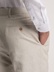 Ted Baker Natural Morris Cotton Linen Slim Trousers - Image 3 of 3