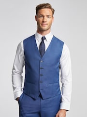 Ted Baker Blue Forbe Sharkskin Waistcoat - Image 1 of 3
