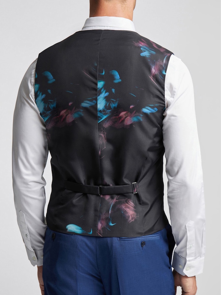 Ted Baker Blue Forbe Sharkskin Waistcoat - Image 2 of 3