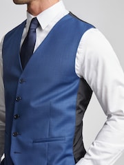 Ted Baker Blue Forbe Sharkskin Waistcoat - Image 3 of 3