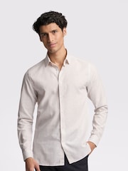 Ted Baker Natural Kerr Stone Stripe Slim Shirt - Image 1 of 4