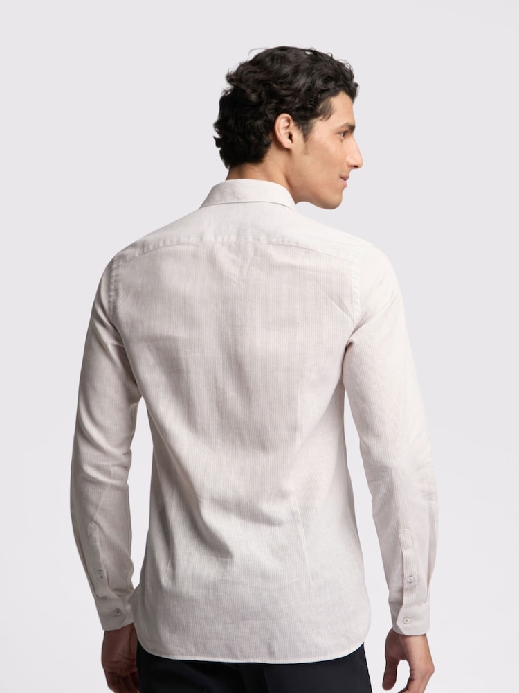 Ted Baker Natural Kerr Stone Stripe Slim Shirt - Image 2 of 4