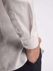 Ted Baker Natural Kerr Stone Stripe Slim Shirt - Image 4 of 4