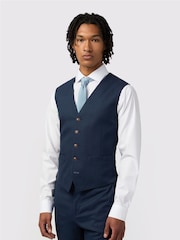 Antique Rogue Blue Blake Texture Waistcoat - Image 1 of 2