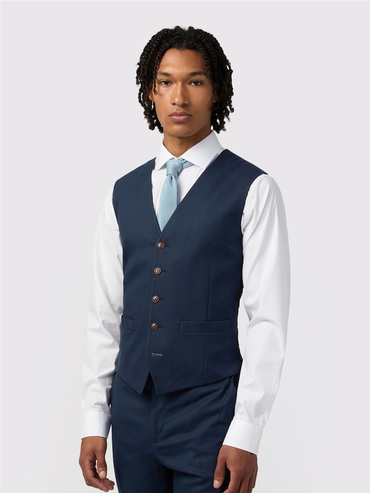 Antique Rogue Blue Blake Texture Waistcoat - Image 1 of 2