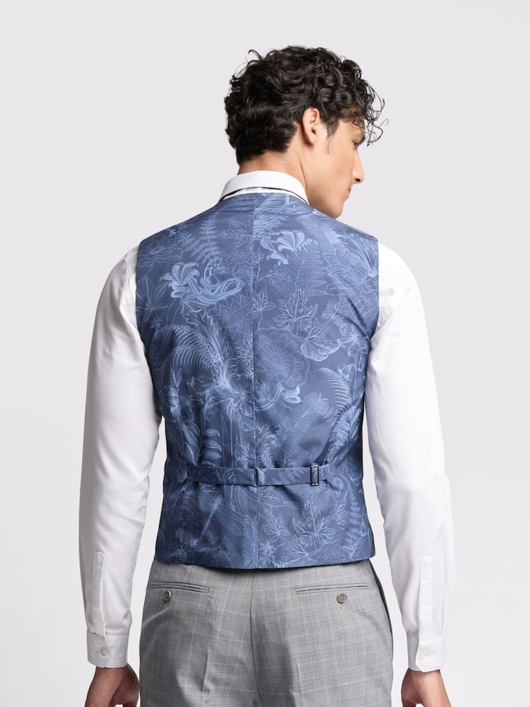 Ted Baker Grey Bredon Check Slim Waistcoat - Image 2 of 4 Ted Baker Grey Bredon Check Slim Waistcoat - Image 2 of 4