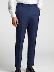 Ted Baker Blue Slim Embosshoyle Soft Check Trousers - Image 1 of 4