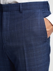 Ted Baker Blue Slim Embosshoyle Soft Check Trousers - Image 3 of 4