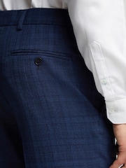 Ted Baker Blue Slim Embosshoyle Soft Check Trousers - Image 4 of 4