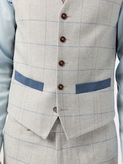 Antique Rogue Taupe Powell Check Tweed Waistcoat - Image 2 of 2