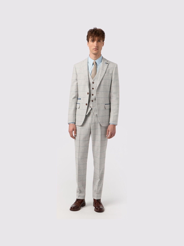 Antique Rogue Grey Powell Checks Tweed Jacket - Image 2 of 6