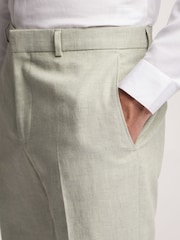 Ted Baker Green Leo Linen Slim Trousers - Image 3 of 4