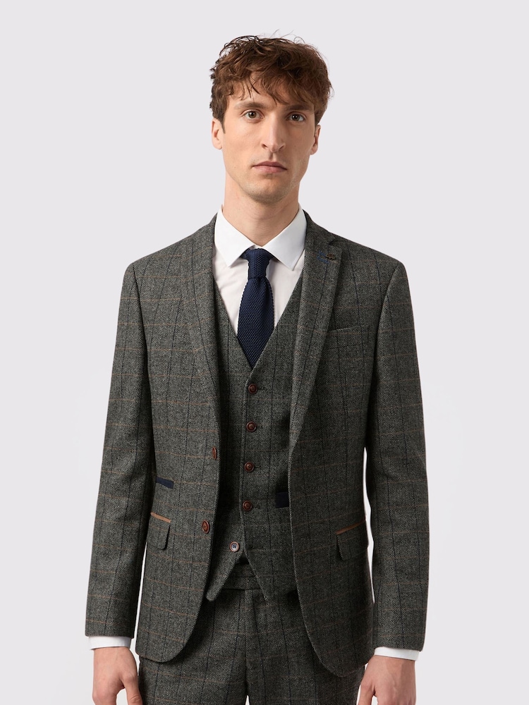 Antique Rogue Grey Emerson Herringbone Jacket - Image 1 of 8