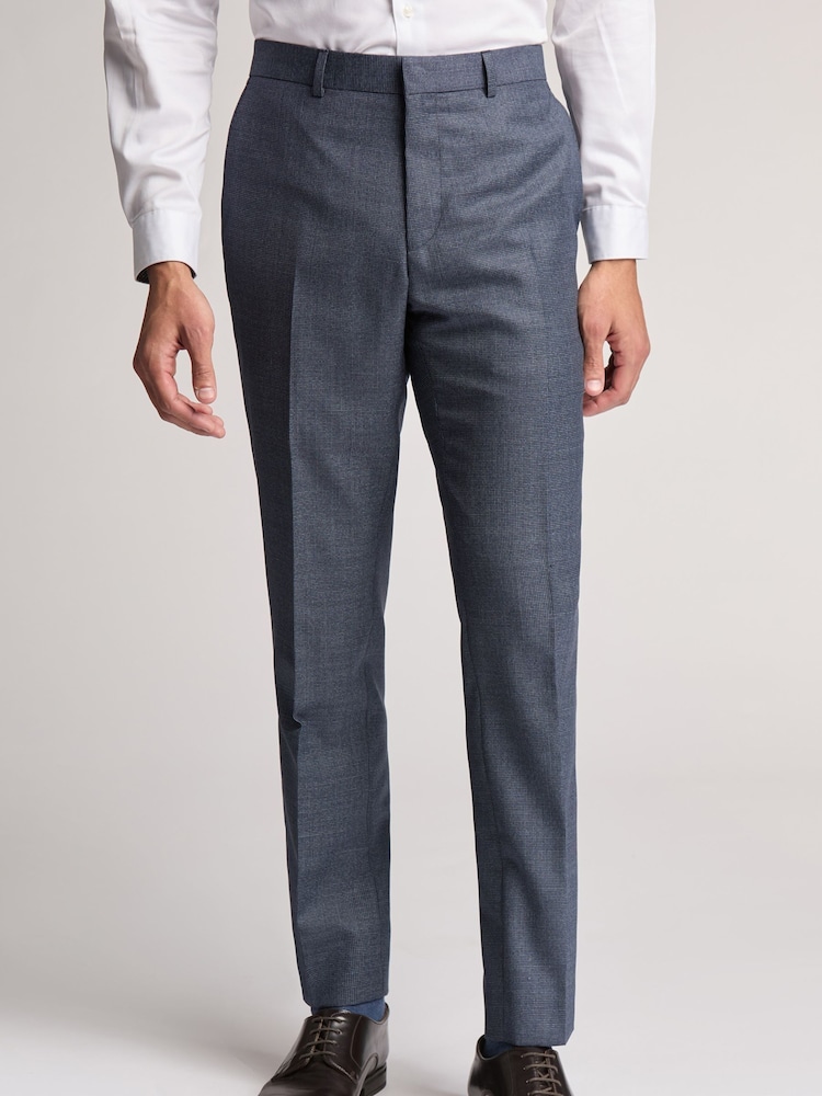 Ted Baker Blue Slim Riley Ptooth Trousers - Image 1 of 3