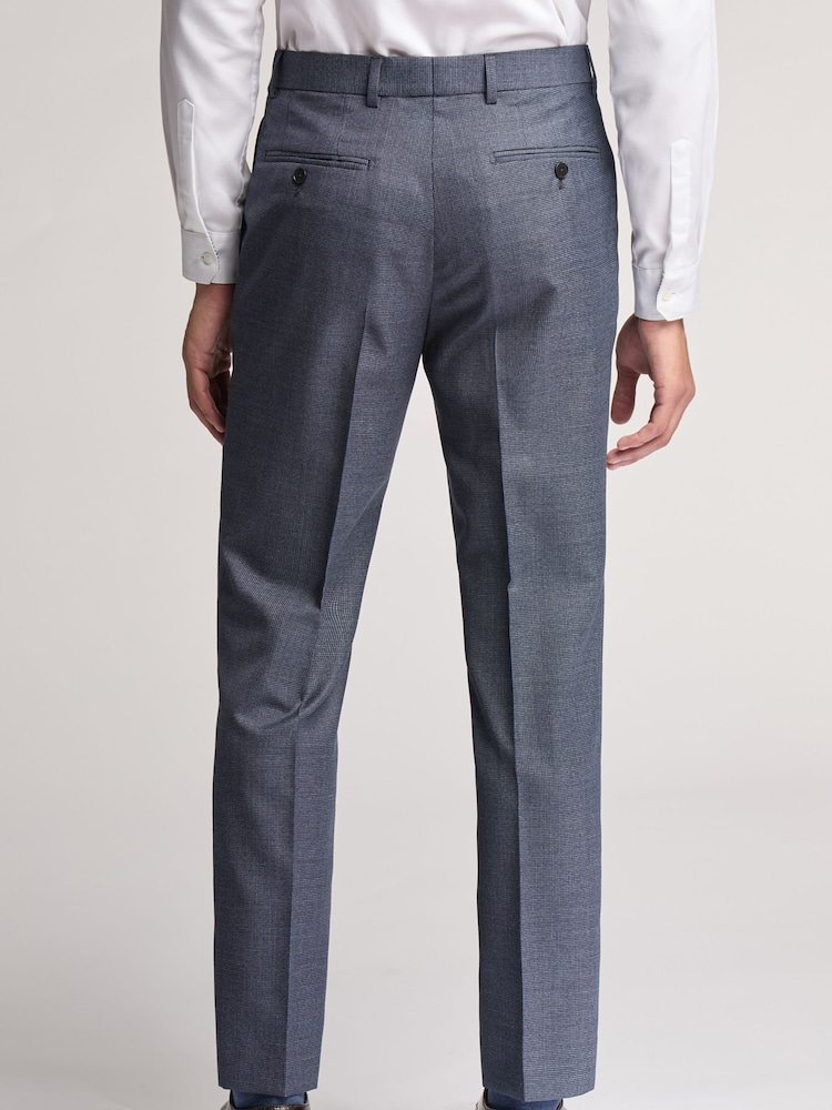 Ted Baker Blue Slim Riley Ptooth Trousers - Image 2 of 3