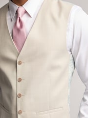 Ted Baker Natural Turner Stone Sharkskin Slim Waistcoat - Image 3 of 4