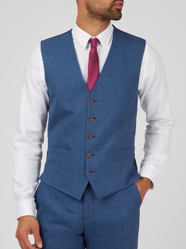 Antique Rogue Blue WS Blake Texture Waistcoat - Image 1 of 2 Antique Rogue Blue WS Blake Texture Waistcoat - Image 1 of 2