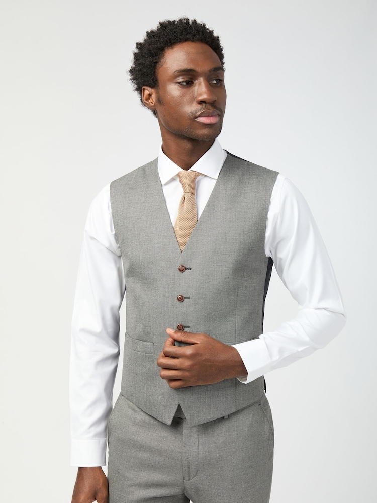 Antique Rogue Grey Blake Texture Waistcoat - Image 1 of 2