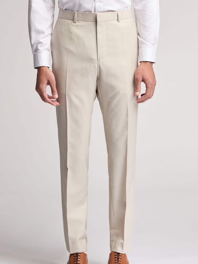 Ted Baker Natural Turner Sharkskin Slim Trousers - Image 1 of 3