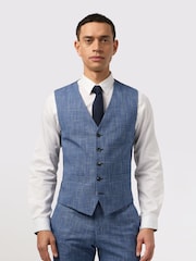 Antique Rogue Blue Check Waistcoat - Image 1 of 2