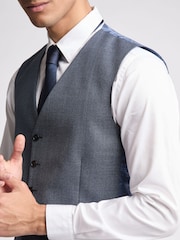 Ted Baker Blue Slim Riley Ptooth Waistcoat - Image 3 of 4