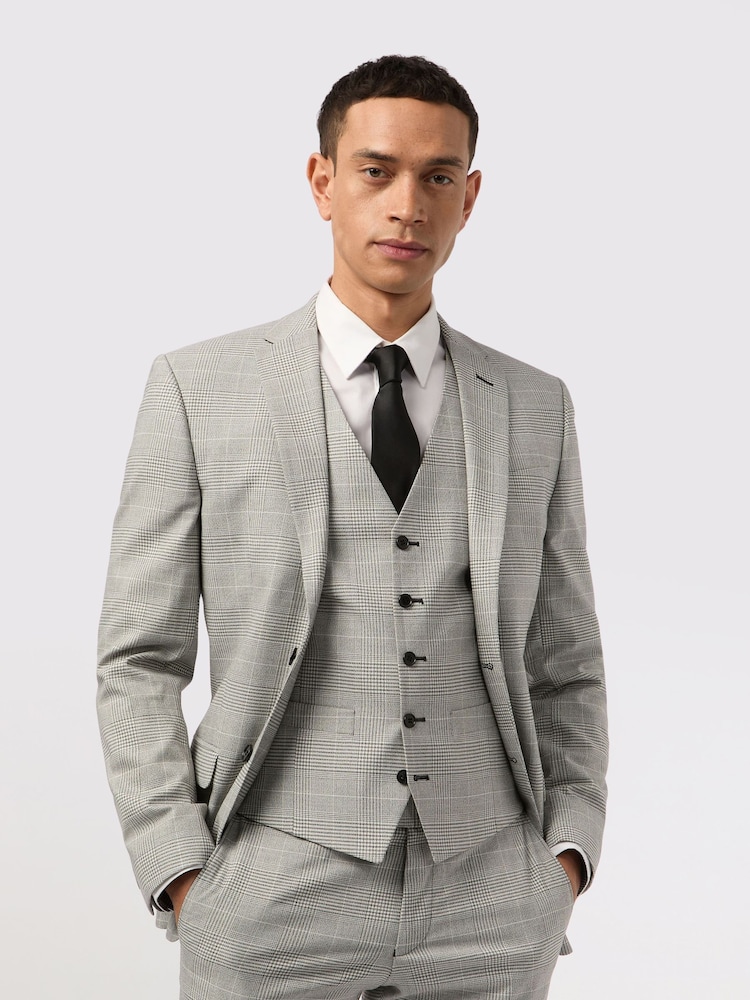 Antique Rogue Grey Check Jacket - Image 1 of 5 Antique Rogue Grey Check Jacket - Image 1 of 5