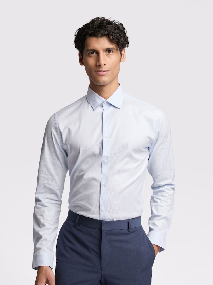 Ted Baker Blue Maine Micro Geo Slim Shirt - Image 1 of 3