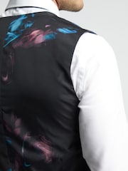 Ted Baker Blue Slim Hoyle Soft Check Waistcoat - Image 4 of 4