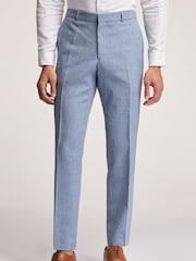 Ted Baker Airforce Blue Hydra Linen Slim Trousers - Image 1 of 3