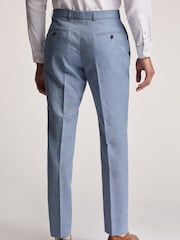 Ted Baker Airforce Blue Hydra Linen Slim Trousers - Image 2 of 3