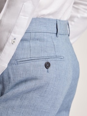 Ted Baker Airforce Blue Hydra Linen Slim Trousers - Image 3 of 3