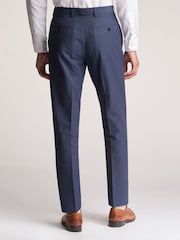 Ted Baker Blue Coxon Cotton Linen Slim Trousers - Image 2 of 3