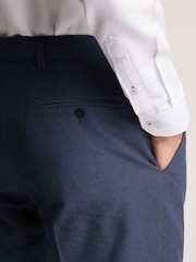 Ted Baker Blue Coxon Cotton Linen Slim Trousers - Image 3 of 3