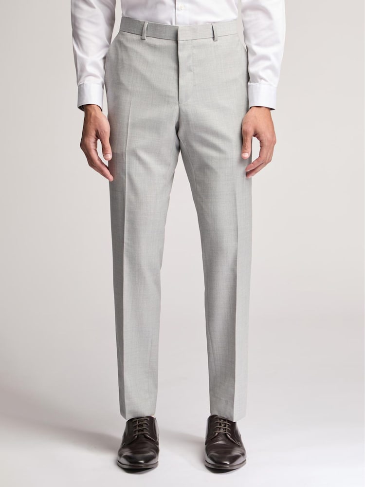 Ted Baker Grey Slim Lowry Sharkskin Trousers - Image 2 of 3 Ted Baker Grey Slim Lowry Sharkskin Trousers - Image 2 of 3