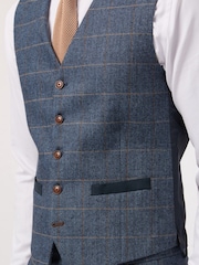 Antique Rogue Blue Lenox Denim Check Waistcoat - Image 2 of 2