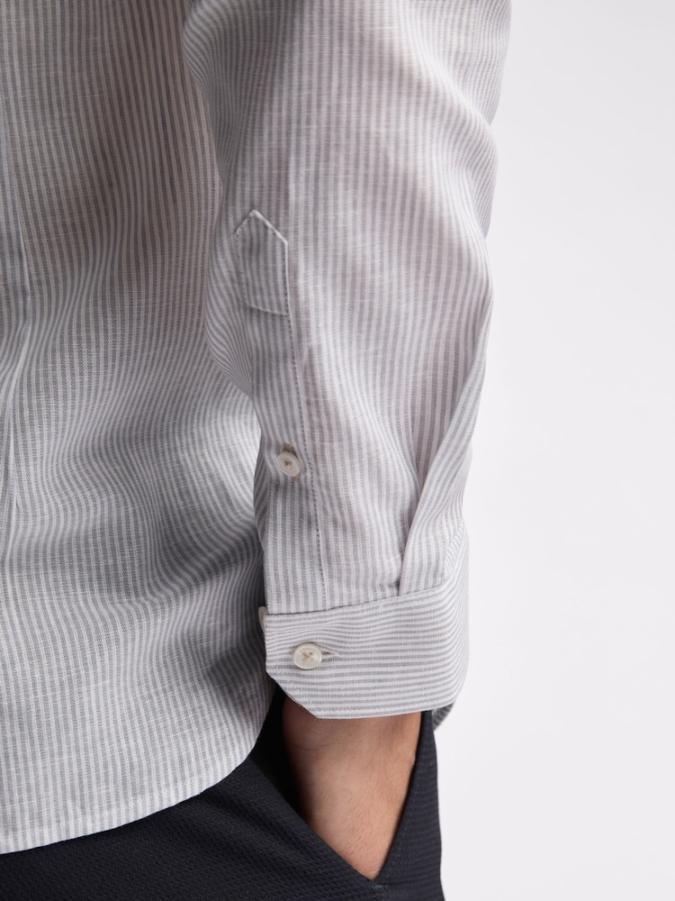 Ted Baker Blue Slim Kay Duckegg Stripe Shirt - Image 4 of 4