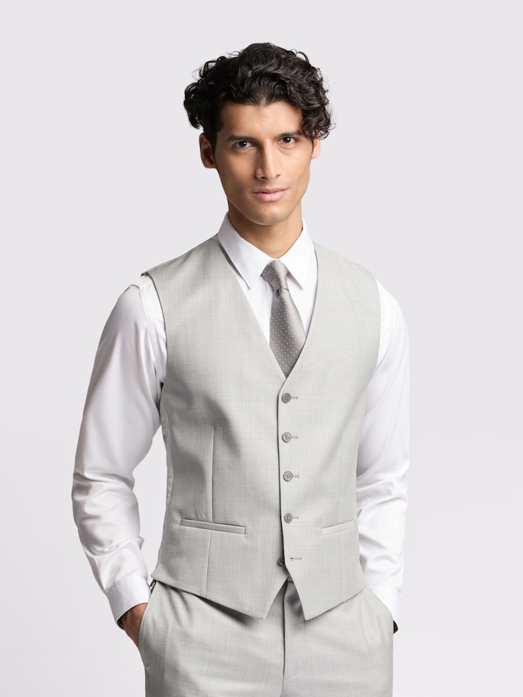 Ted Baker Grey Slim Lowry Sharkskin Waistcoat - Image 1 of 4