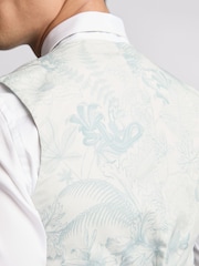 Ted Baker Grey Slim Lowry Sharkskin Waistcoat - Image 4 of 4