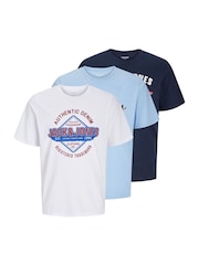 Pack de 3 camisetas estampadas de manga corta de JACK & JONES - Imagen 1 de 4