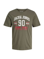 JACK & JONES Brown 3 Pack Short Sleeve Printed T-Shirts - Image 3 of 4