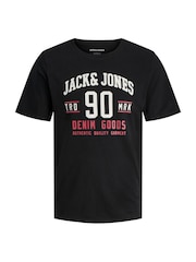 JACK & JONES Brown 3 Pack Short Sleeve Printed T-Shirts - Image 4 of 4