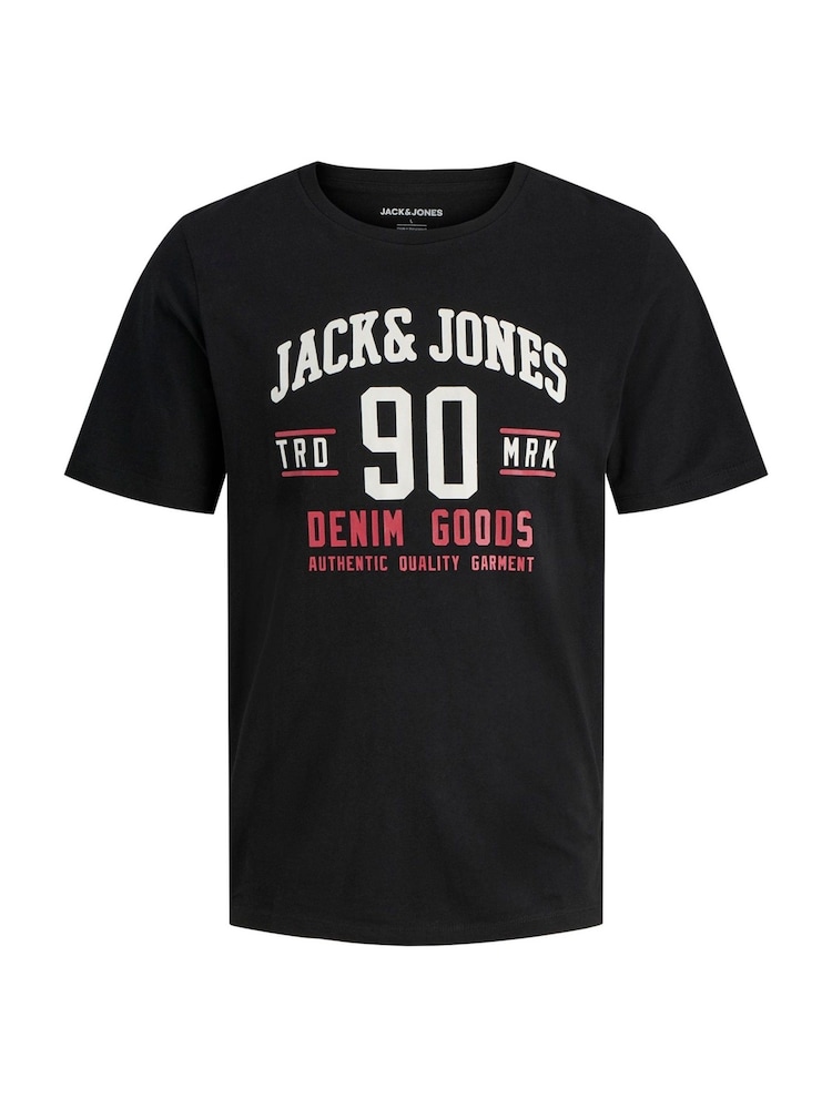 JACK & JONES Brown 3 Pack Short Sleeve Printed T-Shirts - Image 4 of 4