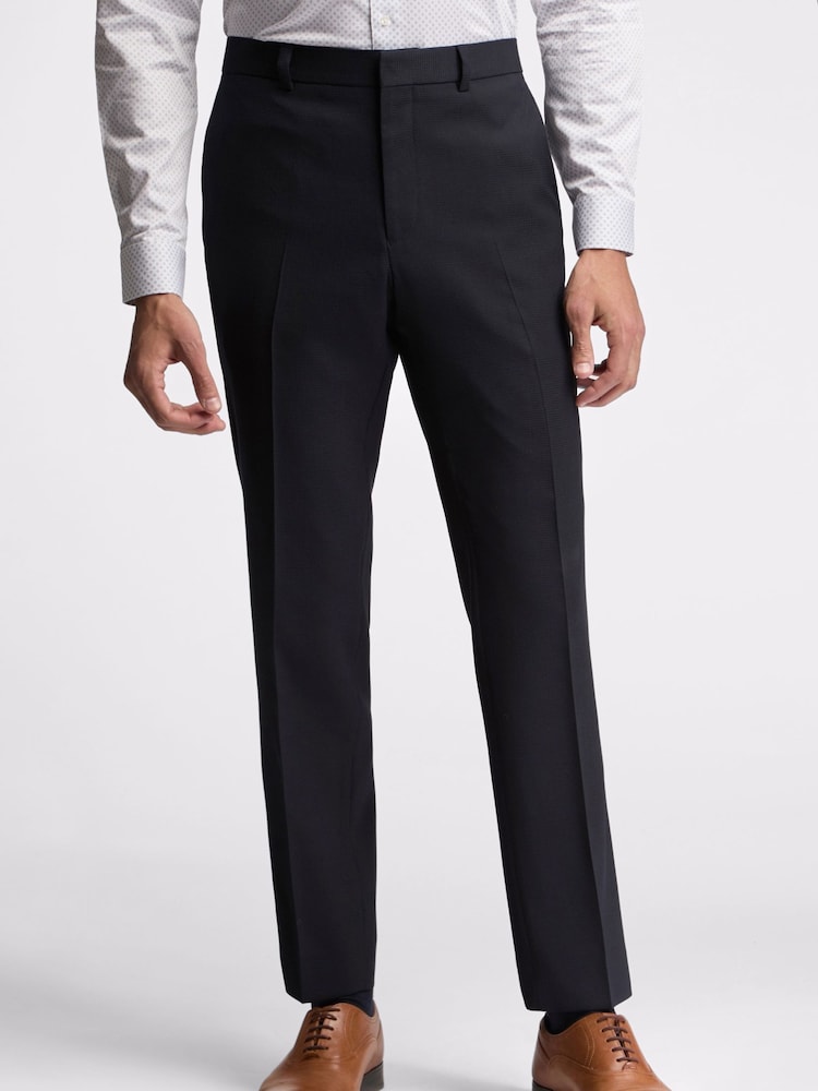 Ted Baker Blue Slim Kepler Basket Weave Trousers - Image 1 of 3 Ted Baker Blue Slim Kepler Basket Weave Trousers - Image 1 of 3