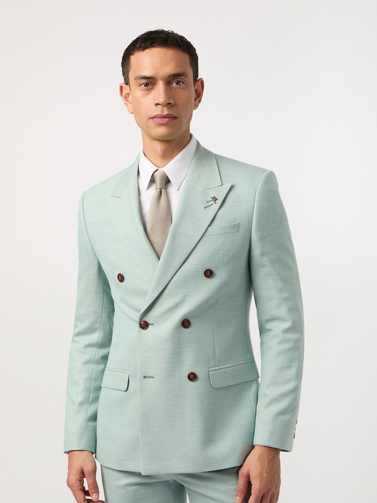 Antique Rogue Blue Slim Seafoam Texture DB Jacket - Image 1 of 3