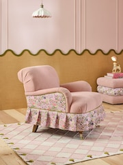 Cath Kidston Rose Thread Pink Chenille With Tiny Town Frill Lilly Accent Chair - Image 6 of 8