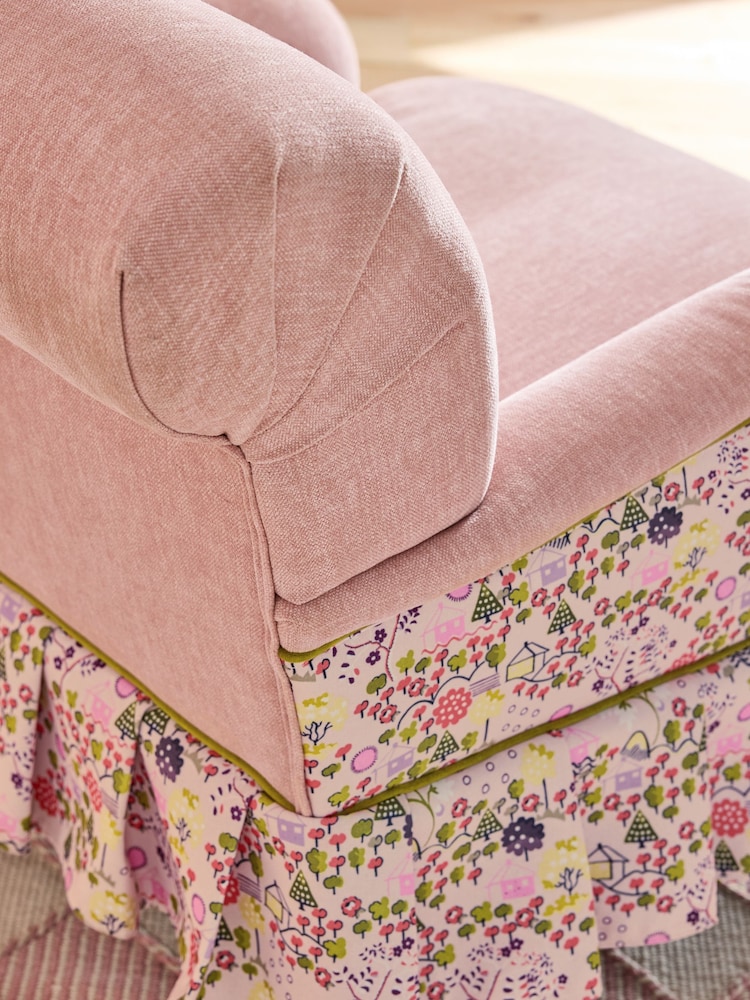 Cath Kidston Rose Thread Pink Chenille With Tiny Town Frill Lilly Accent Chair - Image 8 of 8