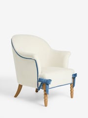 Cath Kidston Canvas Cream Chenille Chair Rodeo Accent Chair - Image 5 of 8