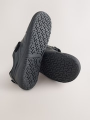 Black Barefoot Leather 1 Strap Elastic Lace School Shoes - Image 3 of 5