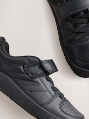 Black Barefoot Leather 1 Strap Elastic Lace School Shoes - Image 4 of 5