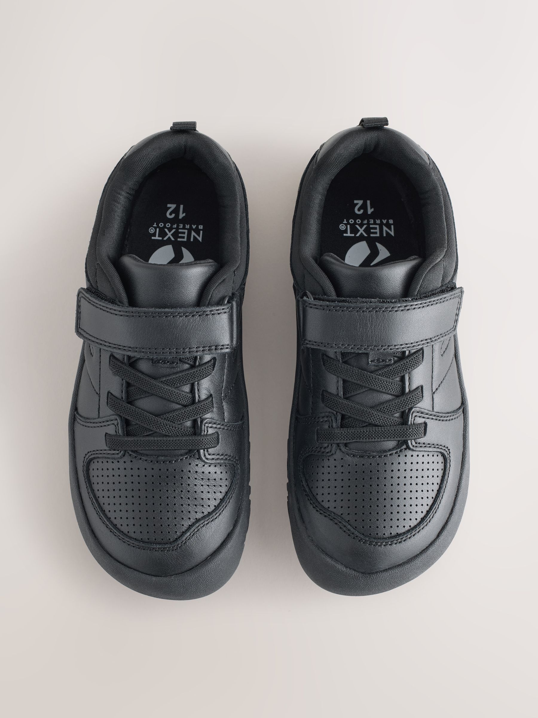 Next Rise Shoes Buy Black Barefoot Leather 1 Strap Elastic Lace School Shoes from the ...